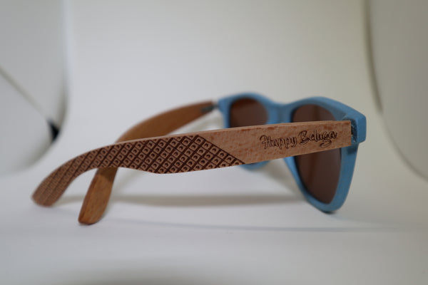 The Bowhead Wood Sunglasses - Happy Beluga - Wheat Straw Sunglasses side