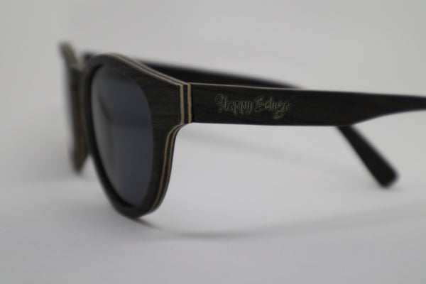 Sei Wood Sunglasses, Happy Beluga, side, wood sunglasses, wooden sunglasses, sunglasses Canada, brown sunglasses