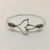 Whale Tail Silver Bangle