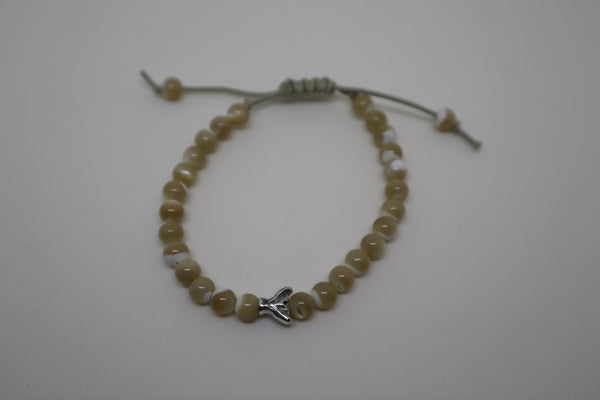 Stone and Silver Beaded Bracelet