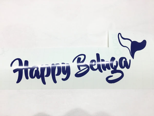 Happy Tails Vinyl Sticker - Large - Happy Beluga
