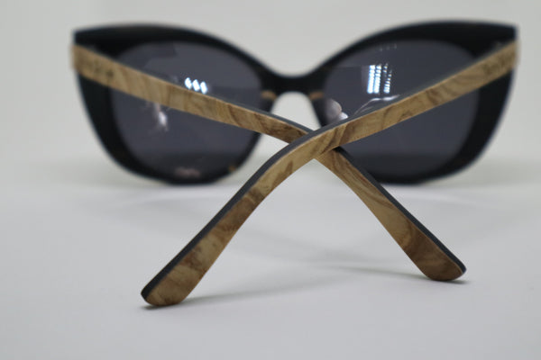 Vaquita Wood Sunglasses, Happy Beluga, back, wood sunglasses, wooden sunglasses, sunglasses Canada