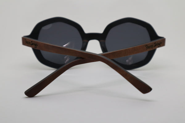 Leatherback Wood Sunglasses, Happy Beluga, back, wood sunglasses, wooden sunglasses, sunglasses Canada, brown sunglasses