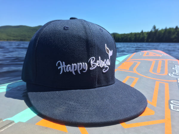Whale Tail Snapback Hat - Happy Beluga - Right